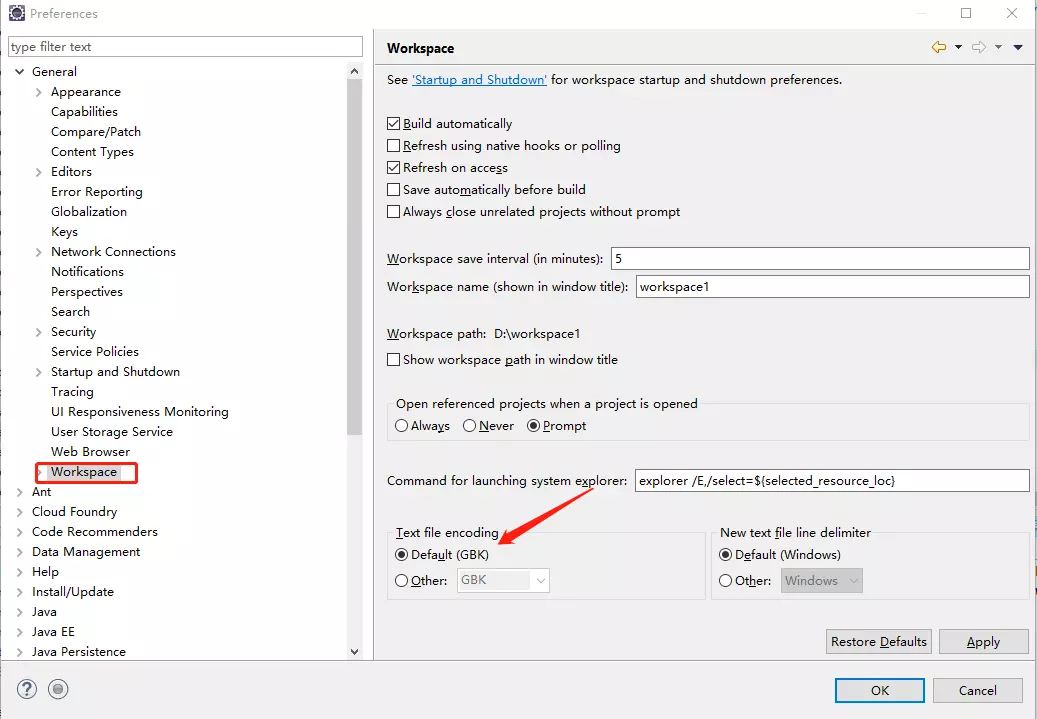 java文件在eclipse中显示中文乱码解决方法插图4