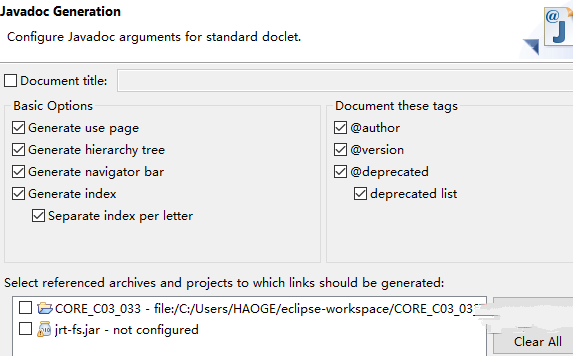 如何使用eclipse生成java文档插图3