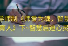 导师制《师爱为魂，智慧育人》下~智慧启迪心灵|爱分享
