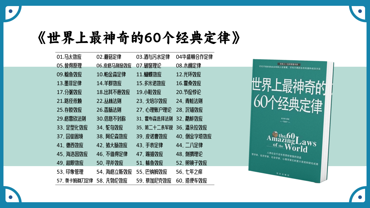 《世界上最神奇的60个经典定律》必知的黄金法则和人生智慧插图